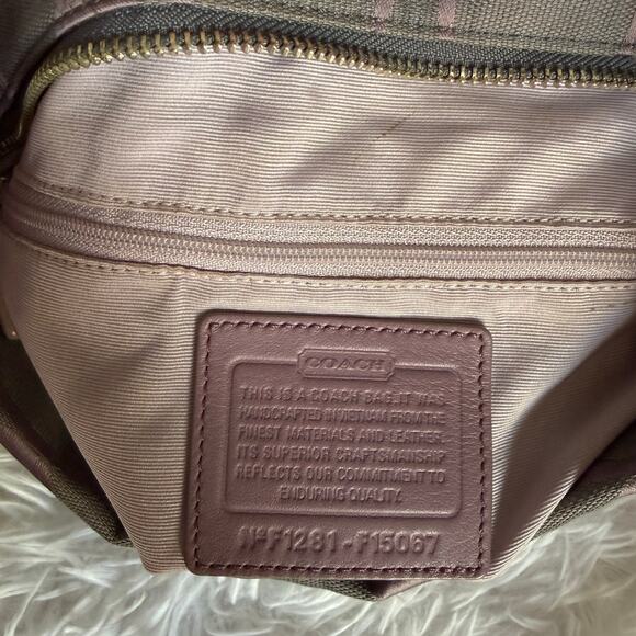COACH Purple Signature Canvas Duffle Shoulder Bag Crossbody - Picture 7 of 8